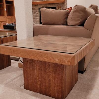 Lot 366: Mid Century Modern Side Table (Hollow base---glass not Beveled on this one)