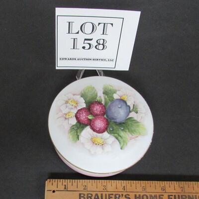 Vintage Dresser Box, Lined, Floral Cover Signed Liz Behrendt.  Read description.