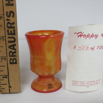 Boyd Art Glass Hoppy Toothpick Holder Limited Ed #456/1000 Orange Slag