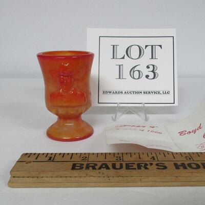 Boyd Art Glass Hoppy Toothpick Holder Limited Ed #456/1000 Orange Slag