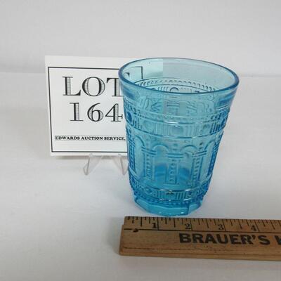 Nice Blue Pressed Glass Tumbler