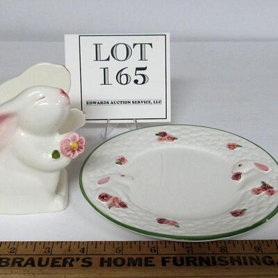 Older Avon Rabbit Napkin Holder and Snack Plate