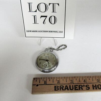 Vintage 1940-50s Ingraham Top Notch Pocket Watch, Ticks and Keeps Time When Upright, Stops When Laying Down