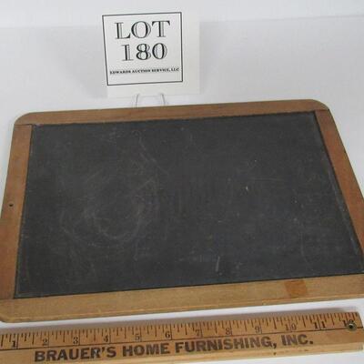 Antique Child's Slate Chalk Board In Frame, 2 Sided