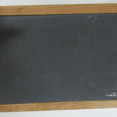 Antique Child's Slate Chalk Board In Frame, 2 Sided
