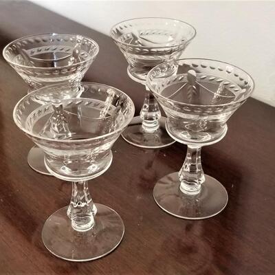 Lot #53  Set of 4 vintage Crystal Goblets
