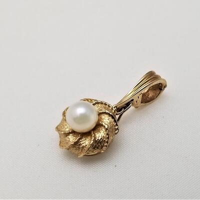 Lot #55  14kt Gold Enhancer with Cultured Pearl
