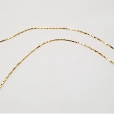 Lot #61  14kt Yellow Gold Box Chain - 20 inches