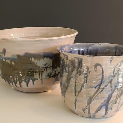 Lot 41: Artist Signed Studio Pottery Planters