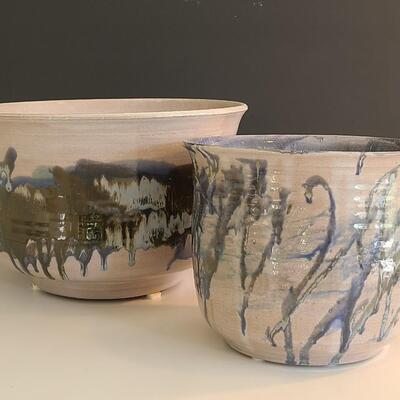 Lot 41: Artist Signed Studio Pottery Planters