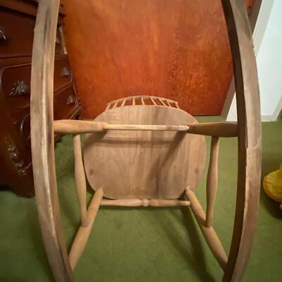 Vintage Wooden Rocking Chair with Armrests