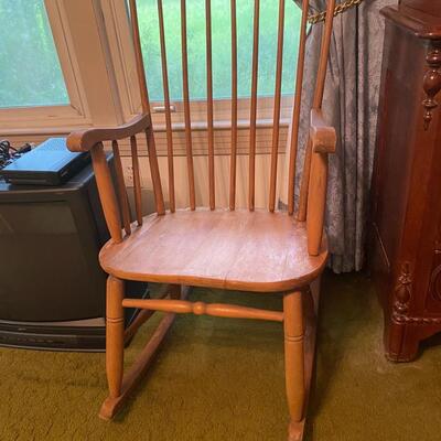 Vintage Wooden Rocking Chair with Armrests