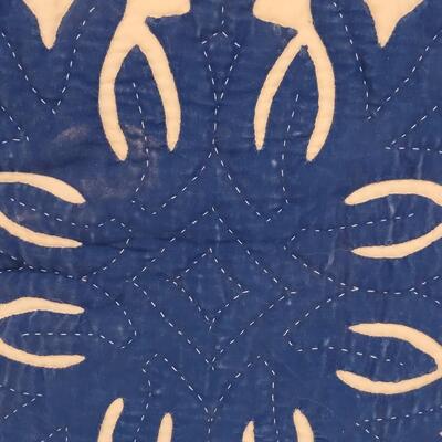 Lot 371: Hawaiian Blue & White Quilted Pillow
