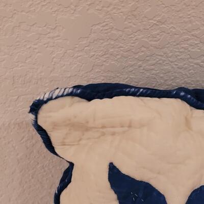 Lot 371: Hawaiian Blue & White Quilted Pillow