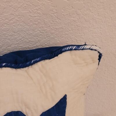 Lot 371: Hawaiian Blue & White Quilted Pillow