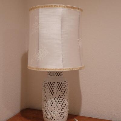 Lot 378: White Ceramic Lamp #2