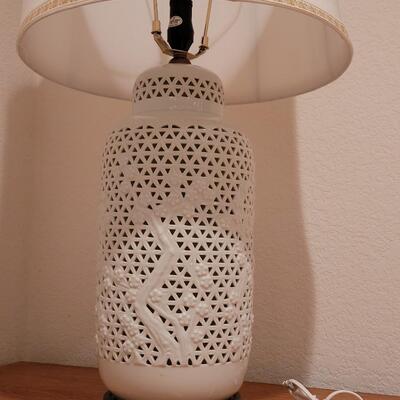 Lot 378: White Ceramic Lamp #2