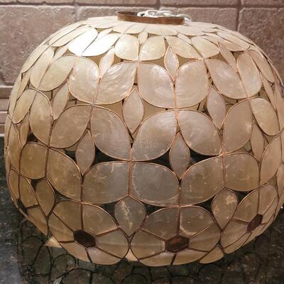 Lot 380: Shell Lamp Shade in Wood Box