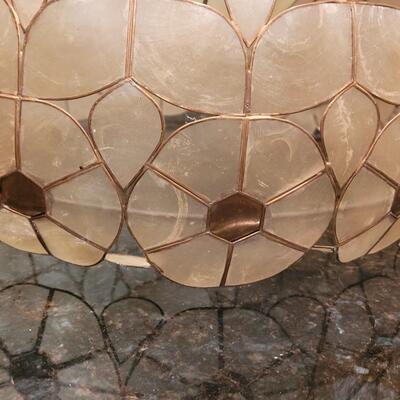 Lot 380: Shell Lamp Shade in Wood Box