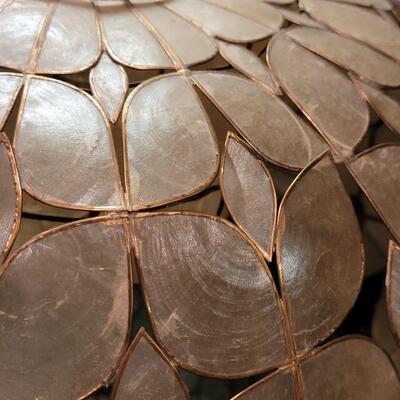 Lot 380: Shell Lamp Shade in Wood Box
