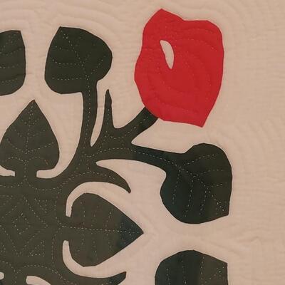 Lot 382: Hawaiian Quilted Art - Red Anthuriums