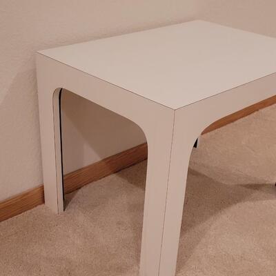 Lot 383: Mid Century Modern White  Side Table