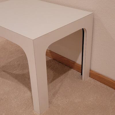 Lot 383: Mid Century Modern White  Side Table