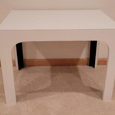 Lot 383: Mid Century Modern White  Side Table