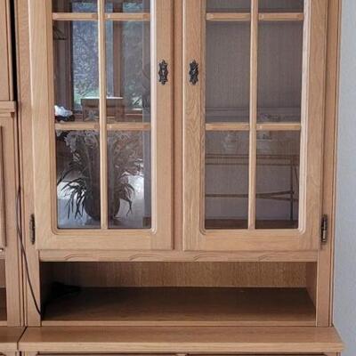 Lot 399:  2 piece Oak Shelf Cabinet 