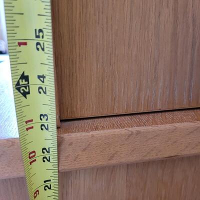 Lot 399:  2 piece Oak Shelf Cabinet 