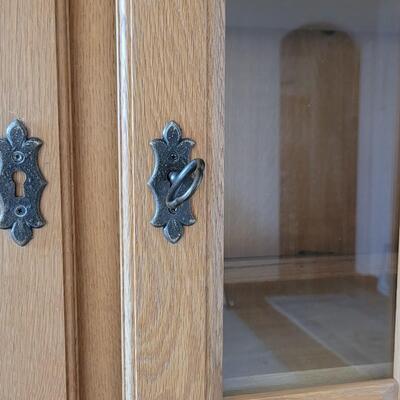Lot 399:  2 piece Oak Shelf Cabinet 
