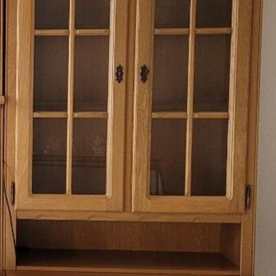 Lot 399:  2 piece Oak Shelf Cabinet 