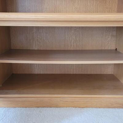 Lot 399:  2 piece Oak Shelf Cabinet 