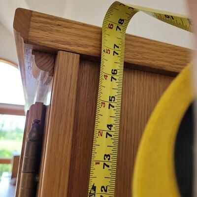 Lot 399:  2 piece Oak Shelf Cabinet 