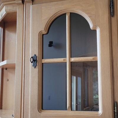 Lot 401:  2 piece Oak Shelf Cabinet 
