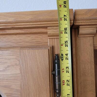 Lot 401:  2 piece Oak Shelf Cabinet 