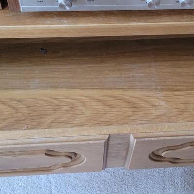 Lot 401:  2 piece Oak Shelf Cabinet 