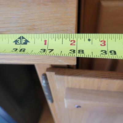 Lot 401:  2 piece Oak Shelf Cabinet 