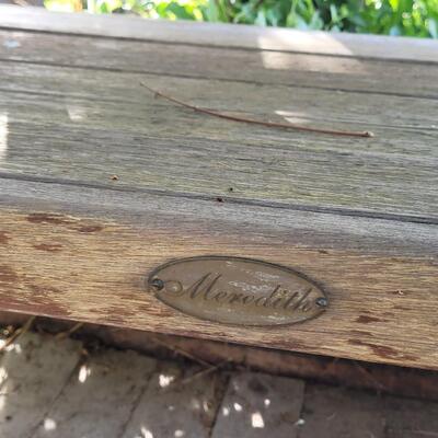 Lot 405: Wood Bench (with Meredith Plaque)