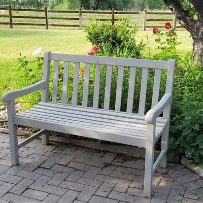 Lot 406: Painted Wood Bench 