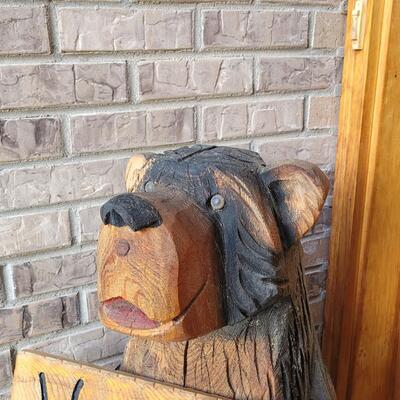Lot 409: Large Welcome/I'm a Bear Go Away Bear Sculpture 