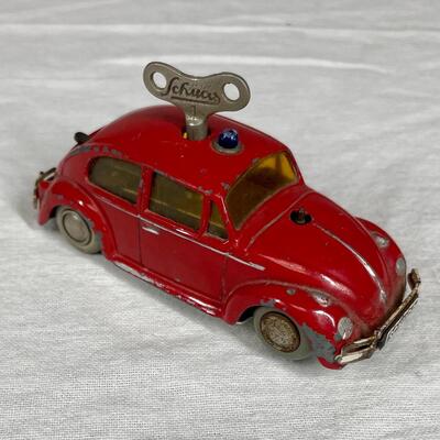 Schuco Red VW Beetle Toy Car Windup Volkswagen with Key
