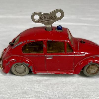 Schuco Red VW Beetle Toy Car Windup Volkswagen with Key