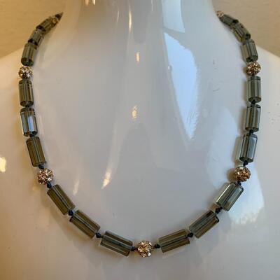 J Crew Glass Bead and Rhinestone Necklace