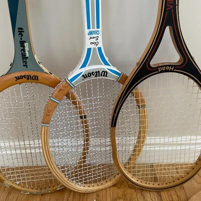 #158 Wilson & Head Tennis Rackets, Smashball Lot of 5 w/2 Covers
