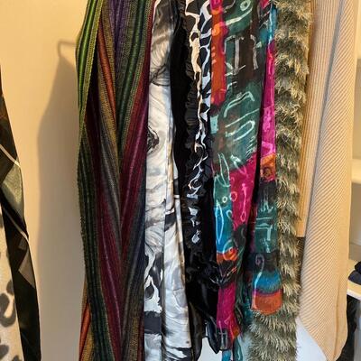 #161 Shawl and Collection of Scarves Lot of 10