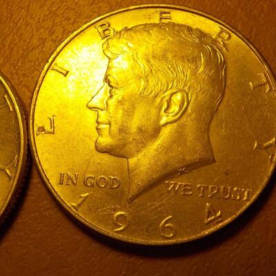 2- Kennedy 1954 silver coins.