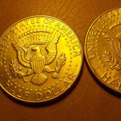 2- Kennedy 1954 silver coins.