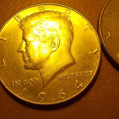 2- Kennedy 1954 silver coins.