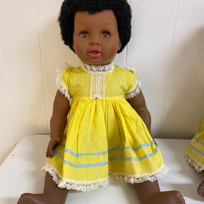 Pair of Vintage 1969 Jolly Toys African American baby dolls
